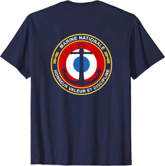 French Marine Print Cotton Tee