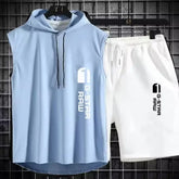 Men's track suit summer sportswear two-piece t-shirt shorts brand tracksuit jogging men's sports suit fitness clothes exercise