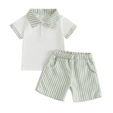 Striped Collar Summer Set