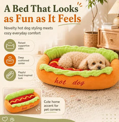 2026 New Hot Dog Pet Bed For Dachshund Cats Puppies Small Pets Plush Removable Washable Pet Beds Soft Corduroy Non-Slip Bottom