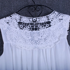 Summer tops for women Fashion Lace Chiffon blouse V-Neck Loose Casual Chiffon Shirt
