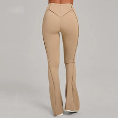 Gym Workout Women's Wide-Leg Tight-Fitting Hip-Lifting Yoga Flared Pants Dance High-Waist Flared Casual Outdoors Sports Trousers
