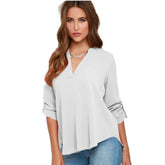 Elegant V Neck Chiffon Blouse