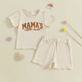 Floral Tee Denim Shorts Set