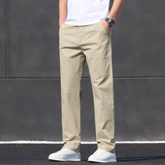 Stretch Cotton Straight Golf Trousers
