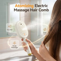 Rechargeable Hairs Massage Brush 3-in-1 Electric Spray Air Cushion Massage Comb for Frizzy Hair Scalp Care Relieve Hair Tangles
