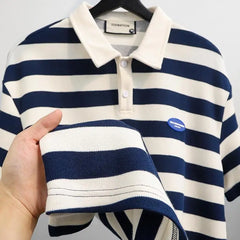 Striped Preppy Summer Polo Shirt