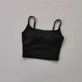 Small Sling Vest Integrated Fixed Gathering Sports Underwear Women's Bra Beauty Back Training Fitness Bra Summer Clothing