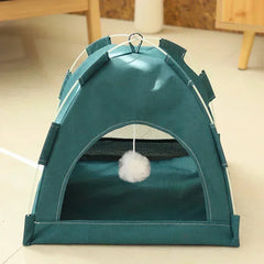 Semi-Enclosed Canvas Cat Tent Bed