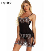 Women Lace Sheer Nightgown Set