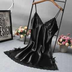 Lace V Neck Satin Nightgown