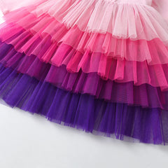 Pink Layered Princess Girls Dress