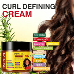 Curly Hair Care Kit, 10-in-1 Curl Cream, Batana Oil Serum & Hair Mask, Nourishing & Defining for Natural Curls