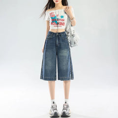 Denim Shorts for Women Summer Fashion Trendy Loose Fitting Casual Female Jeans Breathable Comfy Streetwear