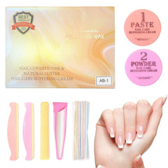 Nail Arts Tool Set With Polishing Wax Natural Nail Manicure Kit 3D Nail Tips Carving Tools For Home Salon Daily Party