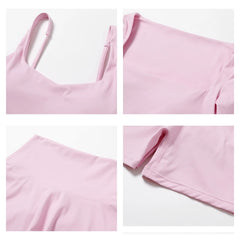 Summer 2PCS Yoga Suit Sports Set Women Quick-Dry Gym Set Women Tracksuit Running Workout Long Sleeve Sports Shirt Yoga Clothing