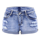 Split Cuff Denim Beach Shorts