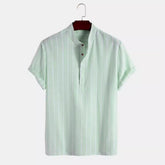 Modern Linen Stripe Shirt Men