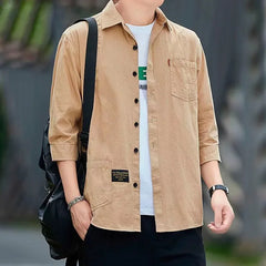 Summer Casual Solid Shirt Men