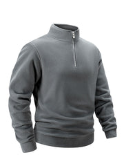 Modern Stand Collar Zip Pullover