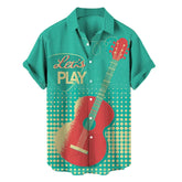 Music Print V-Neck Rock Beach Shirt