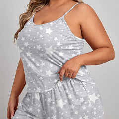 Star Print Crop Pajama Set