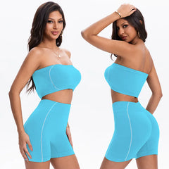 Women's Side Line Contrast Yoga Set Flat Seam Moisture Wicking Anti Rubbing Outdoor Workout Daily Trendy Fitness Two Piece Suit