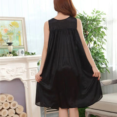 Embroidery Transparent Slip Sleepwear for Sleeping Big Size Night Dress Sexy Lingerie Nightgown Women Home Clothing