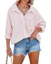 Striped Office Button Blouse