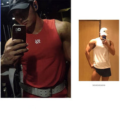 Mens Workout Tank Tops Mash Fabric Quick Dry Muscle Sleeveless Shirts Cut Off Slim Fit Bodybuilding Gym Tees Singlet