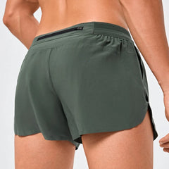 Men Marathon Racing Gym Sports Shorts Anti-escaping Lining Quick Dry Workout Training Fitness Jogging Short Arrow Pants