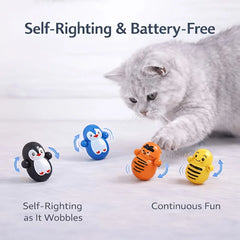 10pcs Cat Rolling Toy for Indoor Use. Self-rolling Cat Toy. No Batteries Required. Random Designs. Lightweight Cat Puzzle Toy.