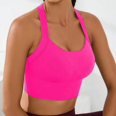 Sports and Beautiful Back Bra Set, Cross-Back Sports Bra, No Chest Pad, Adjustable Size, and Can Be Worn Inside Normally