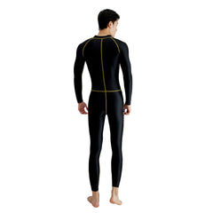 AMORESY Men's Tracksuits Sets Tops Leggings Shiny Glossy Sports Fitness Running Overall Catsuits All-purpose Jumpsuits