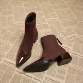 Pointed Mid Calf Chelsea Heels