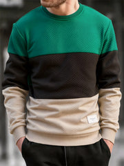 Thick Patchwork Knit Pullover