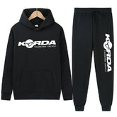 Men's Women 2Pcs Sets Fleece Sweatshirt Hoodies Pants Korda Inspired Tribute Male Sportswear Tracksuits Unisex Ensemble Homme