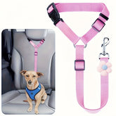 Pet Dog and Cat Seat Belt Car Headrest Restraint Adjustable Safety Rope Car Seat Belt Dog Pet Accessories Pet Supplies