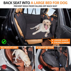 Convertible Car Bed for Dogs, Extended Waterproof Seat Cover with Anti-Slip Backing, Comfortable Pet Mat for SUV Truck Travel
