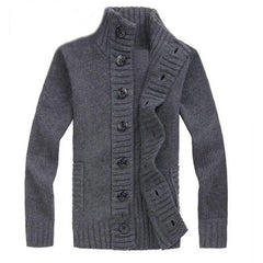 Buttoned Stand Collar Cardigan