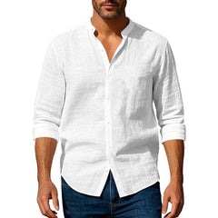 Cotton Linen Beach Shirt Men