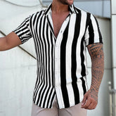 Striped Hawaiian Casual Shirt Men