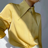 Elegant Satin Office Casual Shirt