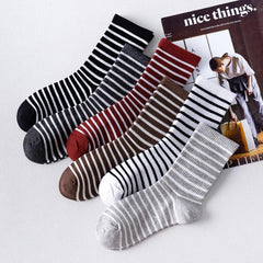 Colorful Striped Cotton Crew Socks