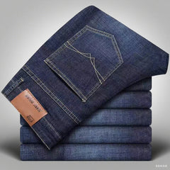 Men’s Jeans Blue Comfortable Business Straight Casual Pants Brand Male Clothes Trousers FASHION