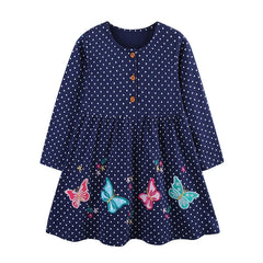 Butterfly Polka Princess Girls Dress