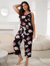 Floral V Neck Capri Pajama Set