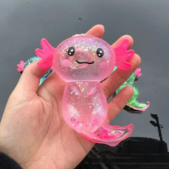Colorful Salamander Maltose Fidgets Toys Squishy Malt Sugar Stretchy Axolotl Fun Squeeze Birthday Supplies Anti-Anxiety Gift