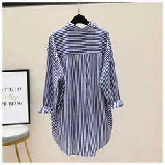 Striped Loose Office Shirt Women
