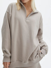 Velvet Zip Sweatshirt Shorts Set